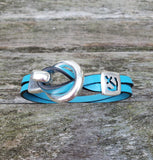 By the Bay Anchor Leather Bracelet  - Aqua
