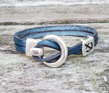 By the Bay Anchor Leather Bracelet  - Teal