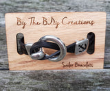 By the Bay Anchor Leather Bracelet  - Black